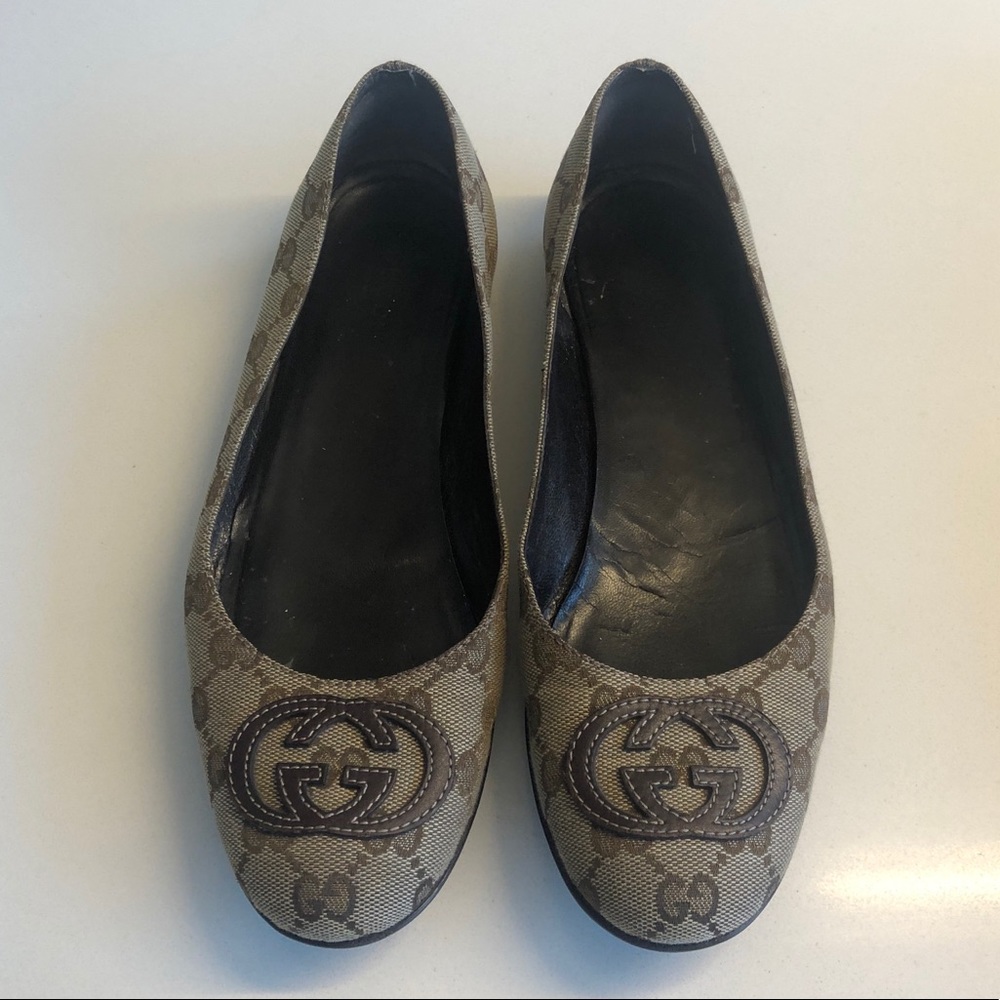 Gucci Canvas Ballerina Flats sz 38